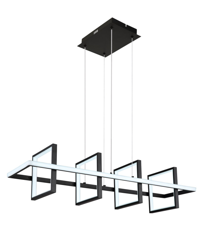 Wolfhard Squares Pendant Ceiling Light Matt Black 4x LED Dimmable 2700-6000K Remote Control-6