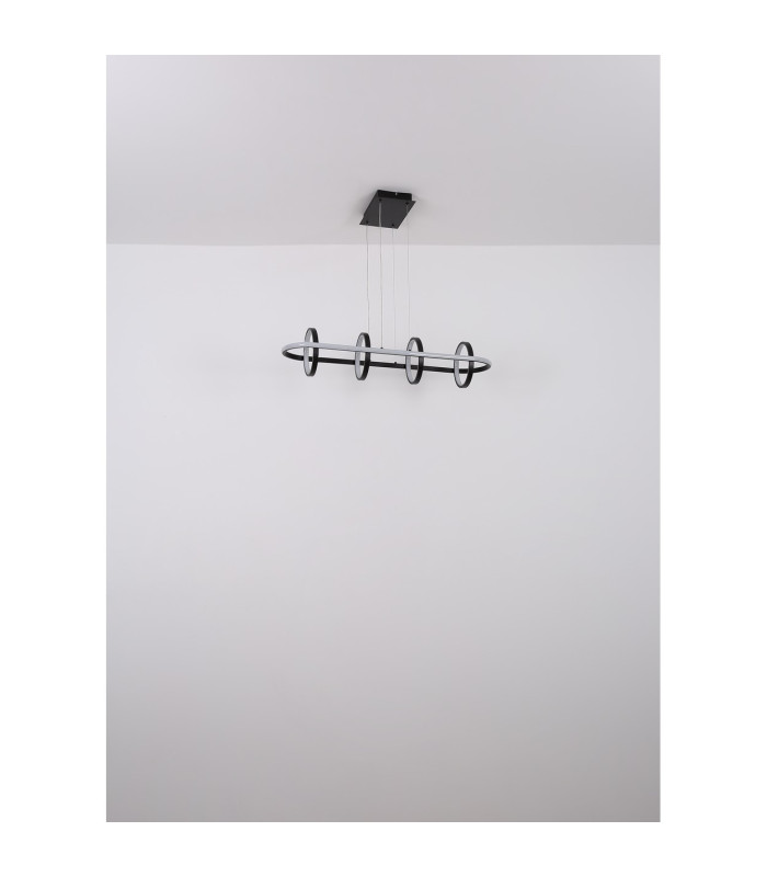 Wolfhard Squares Pendant Ceiling Light Matt Black 4x LED Dimmable 2700-6000K Remote Control-10