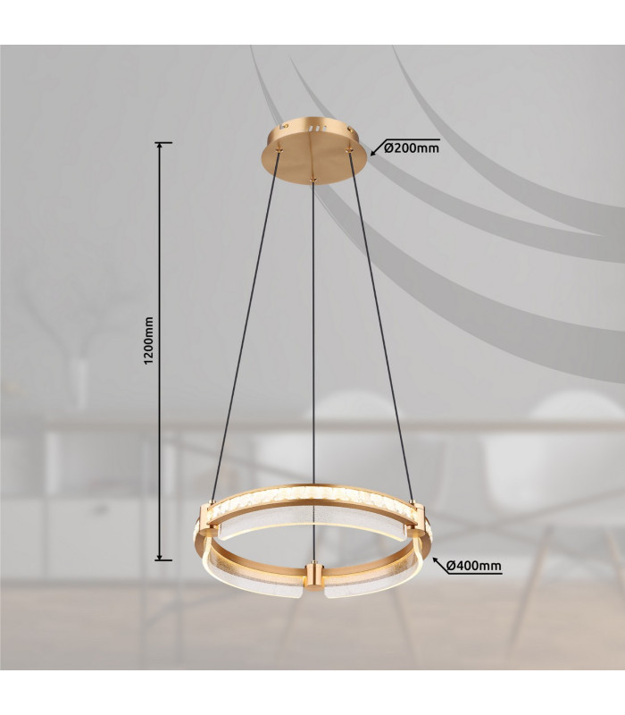 Blondie Ring Pendant Ceiling Light Gold Colors K5 Crystals LED Dimmable 2700-6000K Remote Control-14