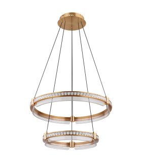 Blondie Twin Ring Pendant Ceiling Light Gold Colors K5 Crystals 2x LED Dimmable 2700-6000K Remote Control-2