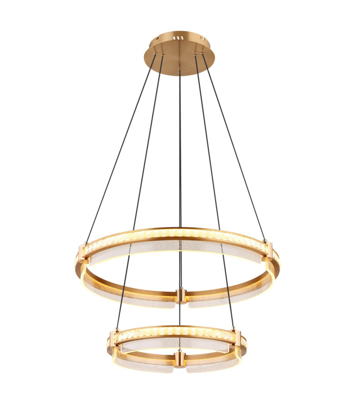 Blondie Twin Ring Pendant Ceiling Light Gold Colors K5 Crystals 2x LED Dimmable 2700-6000K Remote Control-5