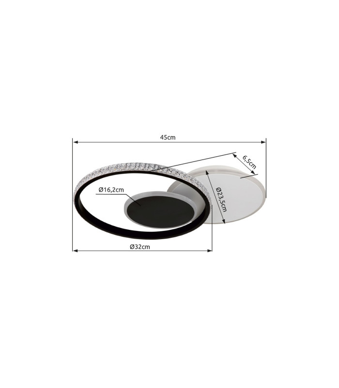 Perlix Integrated LED Semi Flush Ceiling Light White Matt 3x LED 3000K-14