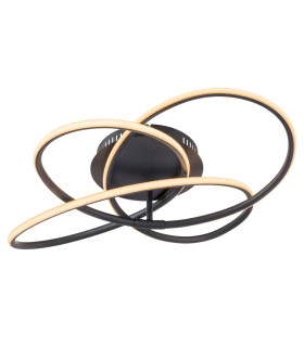 Panda Integrated LED Semi Flush Ceiling Light Matt Black LED 3000K-1