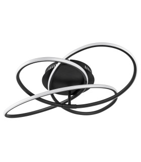 Panda Integrated LED Semi Flush Ceiling Light Matt Black LED 3000K-2