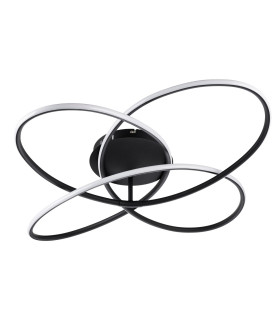 Panda Integrated LED Semi Flush Ceiling Light Matt Black LED Dimmable 3000-6000K Remote Control Timer-2
