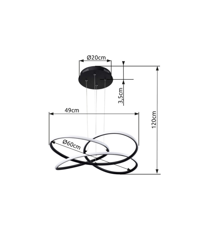 Panda Pendant Ceiling Light Matt Black LED 3000K-5