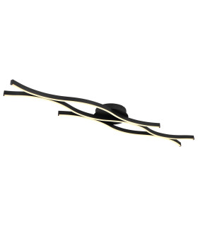 Geronimo Integrated LED Semi Flush Ceiling Light Matt Black 3x LED 3000K-1