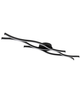 Geronimo Integrated LED Semi Flush Ceiling Light Matt Black 3x LED 3000K-2