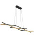 Geronimo Pendant Ceiling Light Matt Black Wood Effect 3x LED 3000K-1