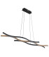 Geronimo Pendant Ceiling Light Matt Black Wood Effect 3x LED 3000K-2