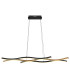 Geronimo Pendant Ceiling Light Matt Black Wood Effect 3x LED 3000K-3