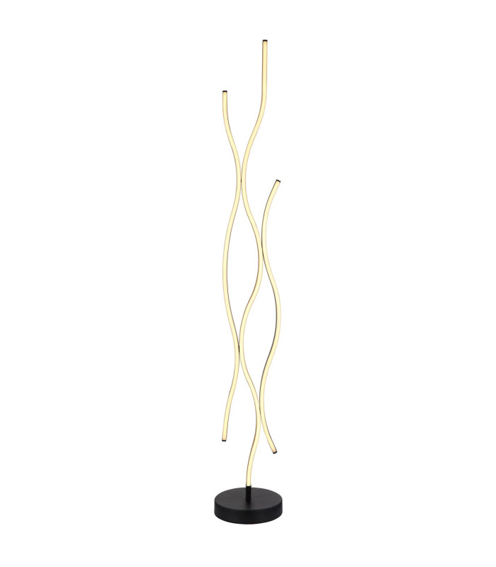 Geronimo LED Integrated Floor Lamp Matt Black Wood Effect 3x LED 3000K-3