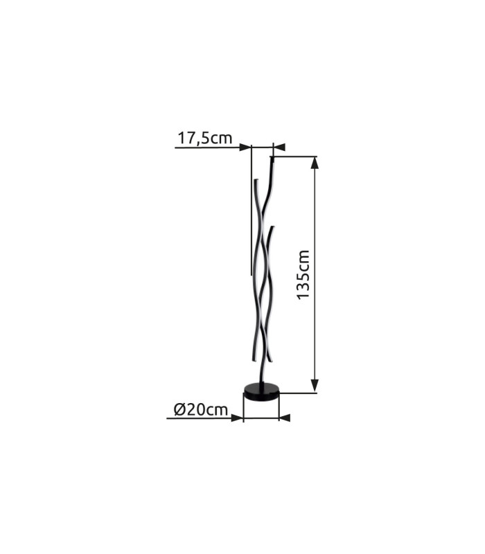 Geronimo LED Integrated Floor Lamp Matt Black 3x LED 3000K-9