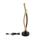 Geronimo Integrated LED Table Lamp Matt Black Wood Effect 2x LED 3000K-4