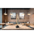 Geronimo Integrated LED Table Lamp Matt Black Wood Effect 2x LED 3000K-5