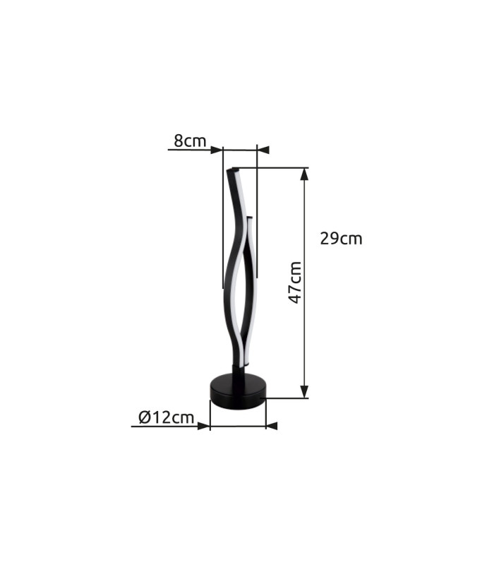 Geronimo Integrated LED Table Lamp Matt Black 2x LED 3000K-6