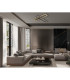 Dakari Integrated LED Semi Flush Ceiling Light Matt Black Gold 2x LED 3000K-9