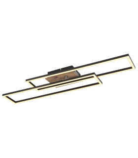 Dakari 80x60cm Integrated LED Semi Flush Ceiling Light Matt Black 2x LED 3000K-1