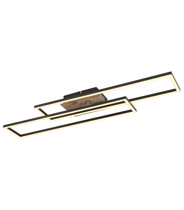 Dakari 80x60cm Integrated LED Semi Flush Ceiling Light Matt Black 2x LED 3000K-1