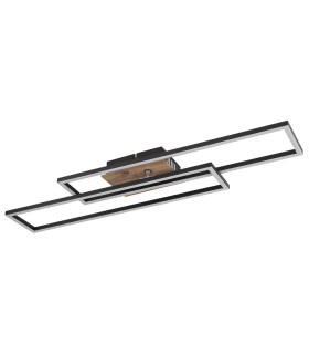 Dakari 80x60cm Integrated LED Semi Flush Ceiling Light Matt Black 2x LED 3000K-2