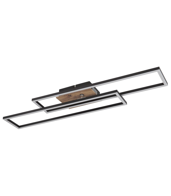Dakari 80x60cm Integrated LED Semi Flush Ceiling Light Matt Black 2x LED 3000K-2