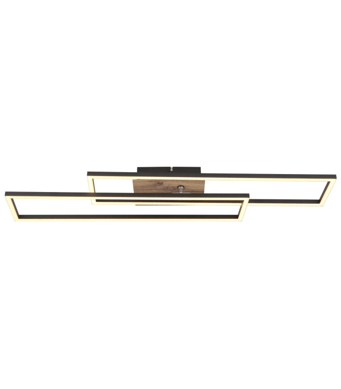 Dakari 80x60cm Integrated LED Semi Flush Ceiling Light Matt Black 2x LED 3000K-3