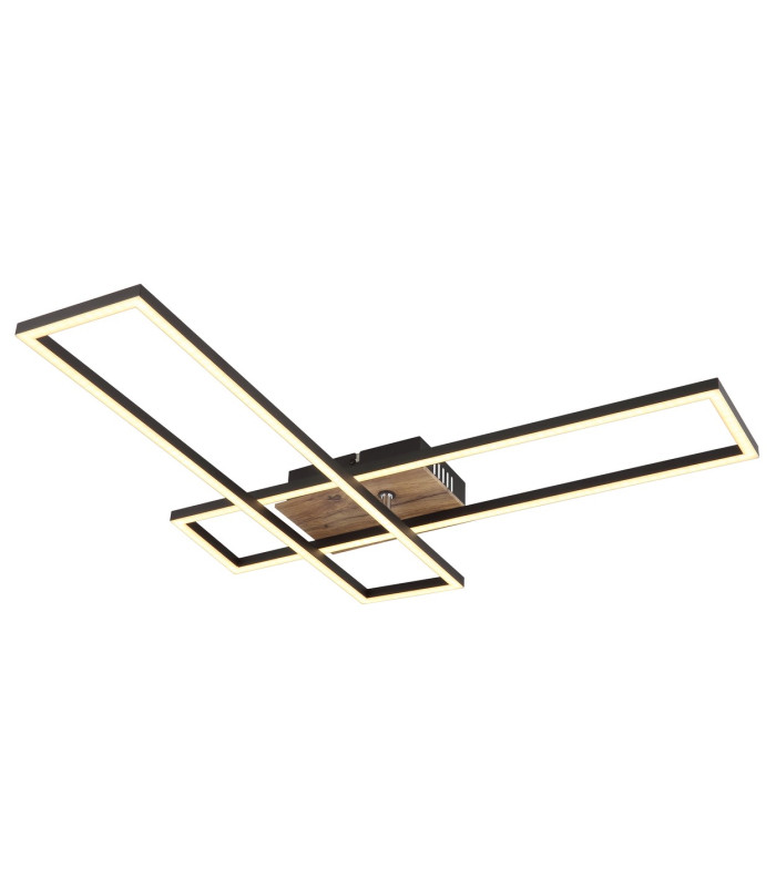 Dakari 80x60cm Integrated LED Semi Flush Ceiling Light Matt Black 2x LED 3000K-5