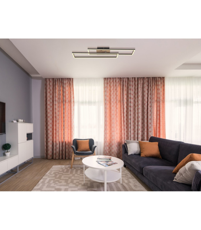 Dakari 80x60cm Integrated LED Semi Flush Ceiling Light Matt Black 2x LED 3000K-9