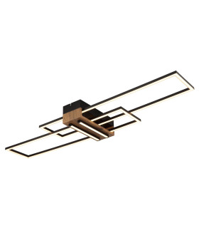 Dakari 100x25cm Integrated LED Semi Flush Ceiling Light Matt Black 2x LED 3000K-1