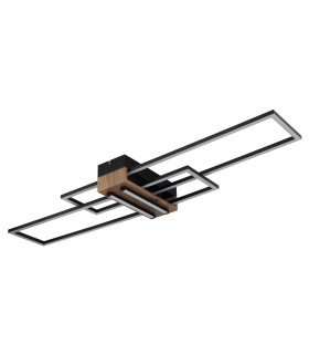 Dakari 100x25cm Integrated LED Semi Flush Ceiling Light Matt Black 2x LED 3000K-2