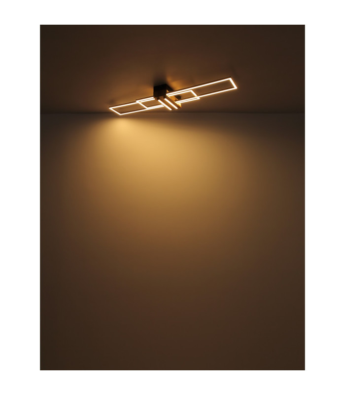 Dakari 100x25cm Integrated LED Semi Flush Ceiling Light Matt Black 2x LED 3000K-5