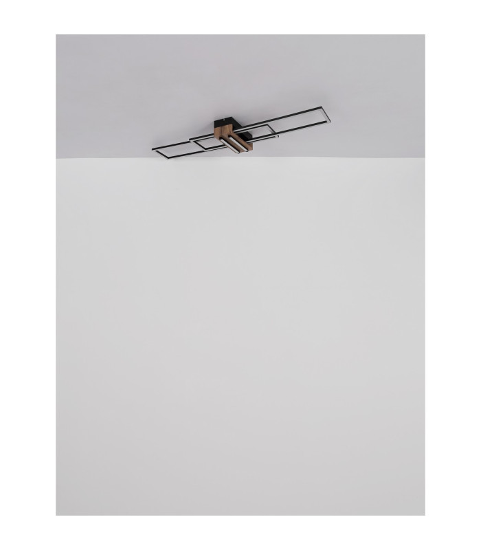 Dakari 100x25cm Integrated LED Semi Flush Ceiling Light Matt Black 2x LED 3000K-7