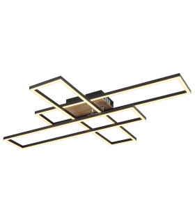 Dakari 80x60cm Integrated LED Semi Flush Ceiling Light Matt Black 3x LED 3000K-1