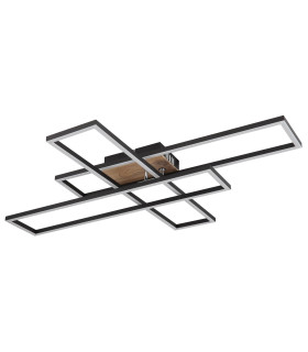 Dakari 80x60cm Integrated LED Semi Flush Ceiling Light Matt Black 3x LED 3000K-2