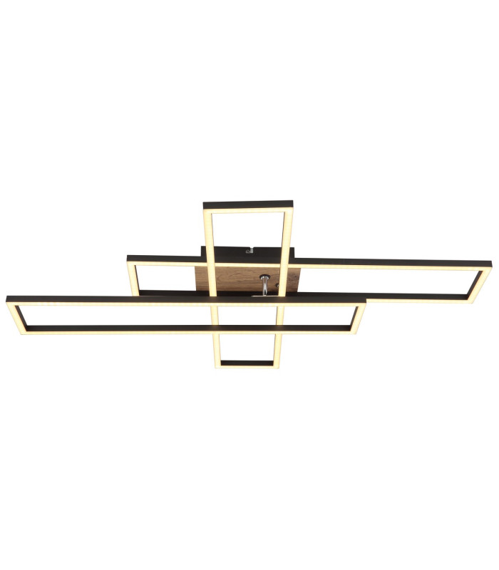 Dakari 80x60cm Integrated LED Semi Flush Ceiling Light Matt Black 3x LED 3000K-3