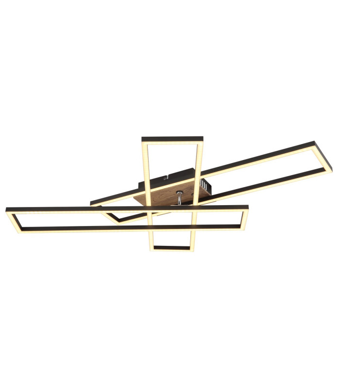 Dakari 80x60cm Integrated LED Semi Flush Ceiling Light Matt Black 3x LED 3000K-5