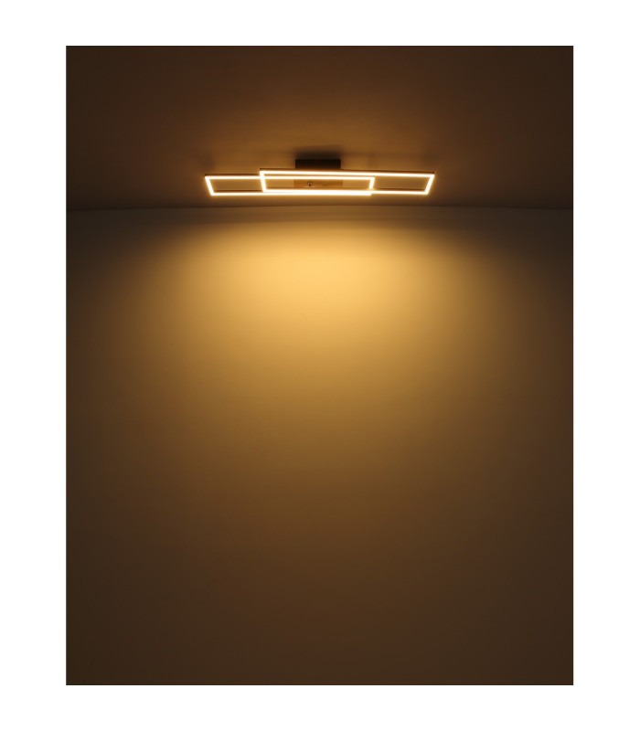 Dakari 80x60cm Integrated LED Semi Flush Ceiling Light Matt Black 3x LED 3000K-6