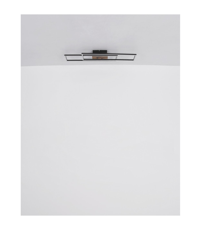 Dakari 80x60cm Integrated LED Semi Flush Ceiling Light Matt Black 3x LED 3000K-8