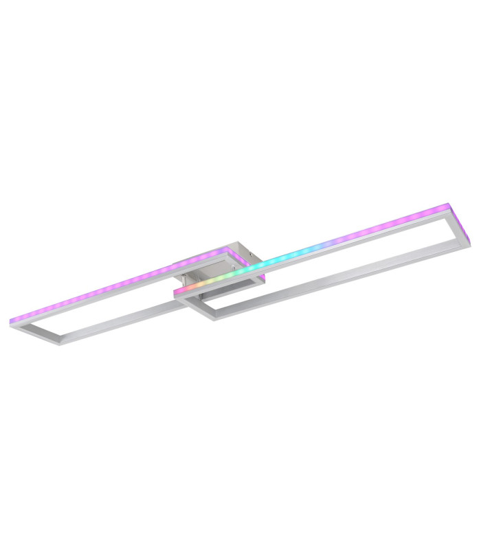 Salmos Integrated LED Semi Flush Ceiling Light Silver Grey 2x LED Dimmable 2700-6500K Remote Control Timer-12