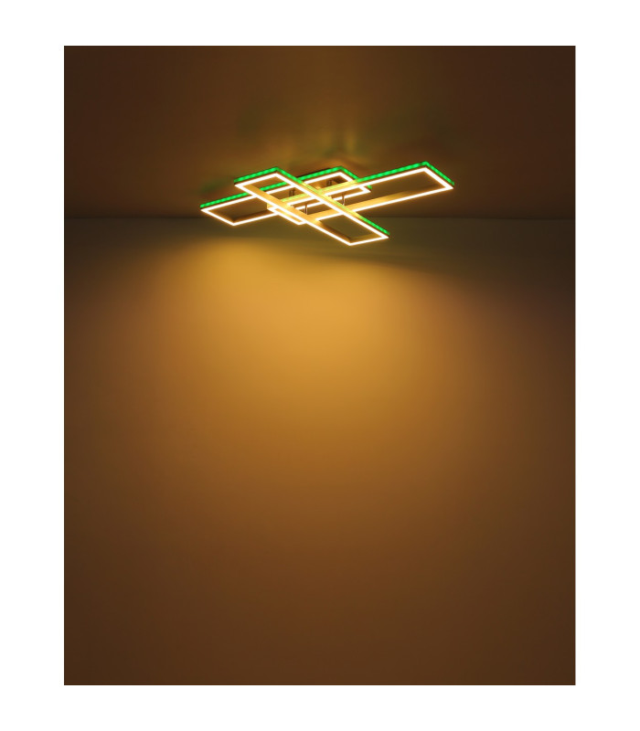 Salmos Integrated LED Semi Flush Ceiling Light Silver Grey 2x LED Dimmable 2700-6500K Remote Control Timer-14