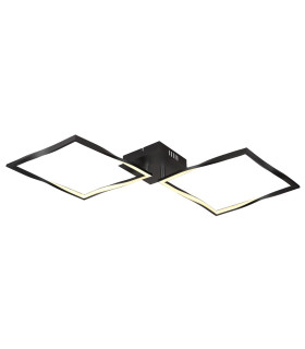 Maxxy Integrated LED Semi Flush Ceiling Light Matt Black 2x LED 3000K-1