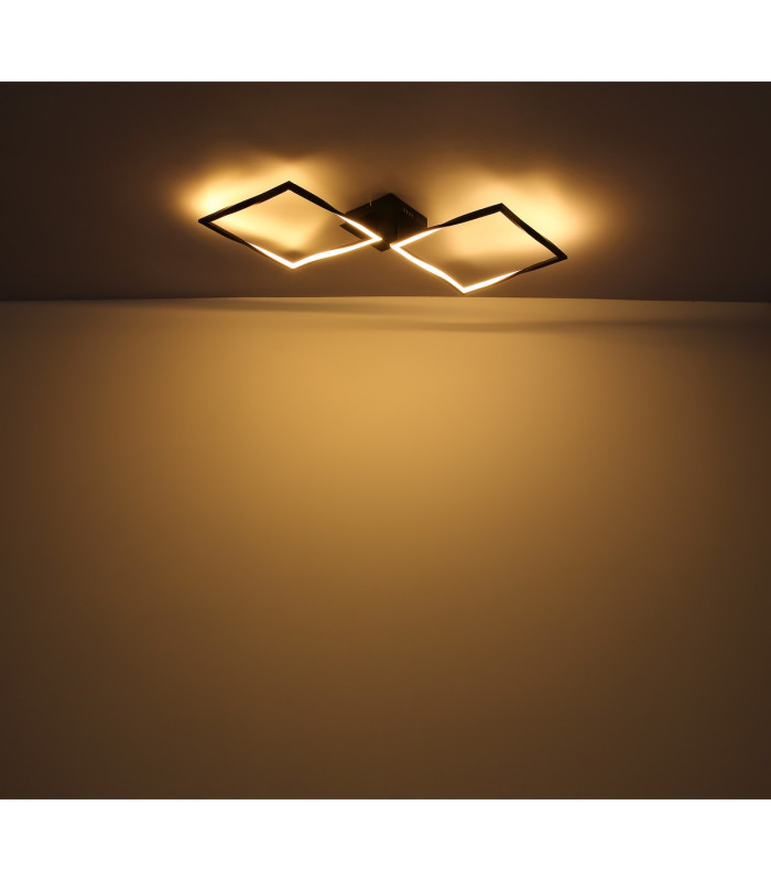 Maxxy Integrated LED Semi Flush Ceiling Light Matt Black 2x LED 3000K-7