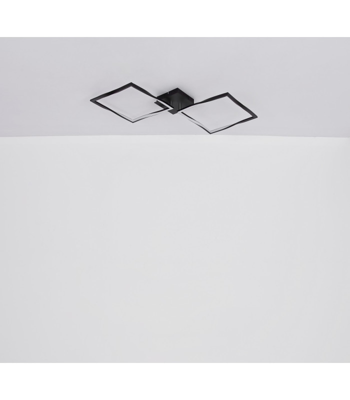 Maxxy Integrated LED Semi Flush Ceiling Light Matt Black 2x LED 3000K-9
