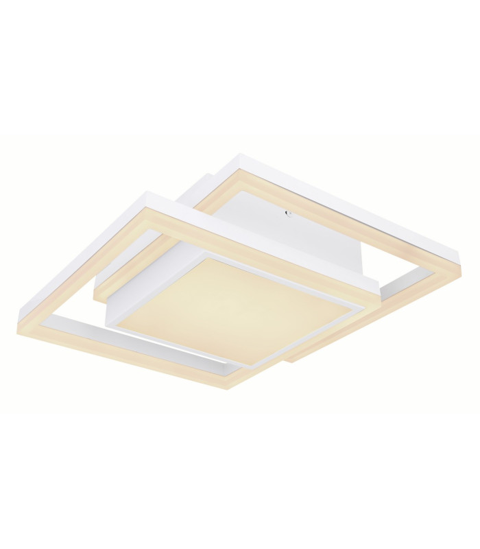 Squares Integrated LED Semi Flush Ceiling Light White 2x LED Dimmable 3000-6000K Remote Control Timer Tuya Smart-1