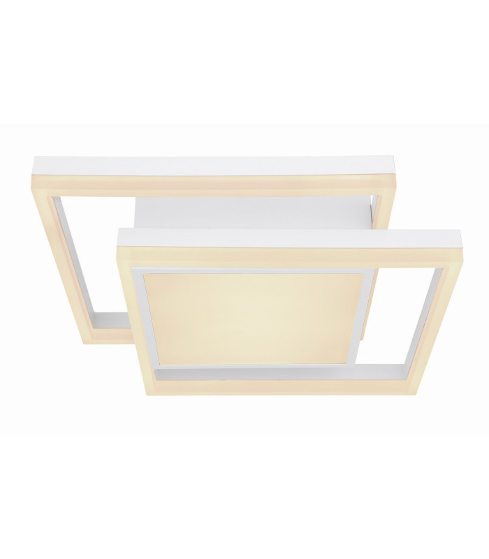 Squares Integrated LED Semi Flush Ceiling Light White 2x LED Dimmable 3000-6000K Remote Control Timer Tuya Smart-3