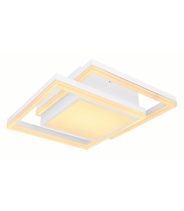 Squares Integrated LED Semi Flush Ceiling Light White 2x LED Dimmable 3000-6000K Remote Control Timer Tuya Smart-6