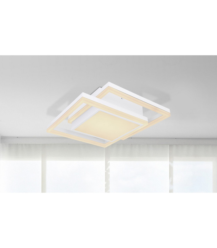 Squares Integrated LED Semi Flush Ceiling Light White 2x LED Dimmable 3000-6000K Remote Control Timer Tuya Smart-11