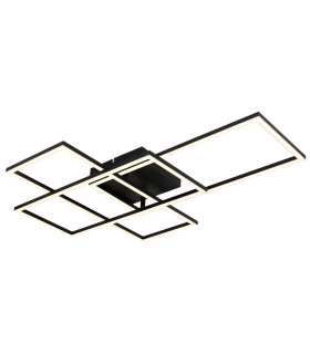 Gabriel Integrated LED Semi Flush Ceiling Light Matt Black 3x LED Dimmable 2700-6500K Remote Control Timer Tuya Smart-1