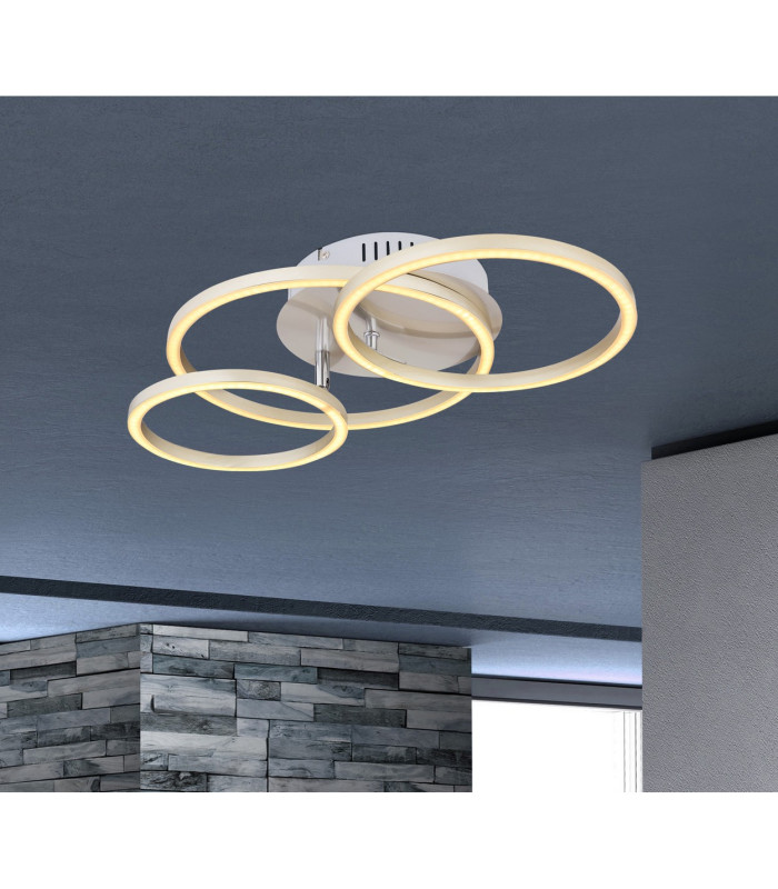 Kendy Integrated LED Semi Flush Ceiling Light Nickel Matt 3x LED 3000K-6