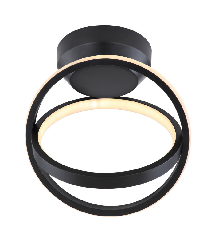 Kamilla Integrated LED Semi Flush Ceiling Light Matt Black 2x LED 3000K-3